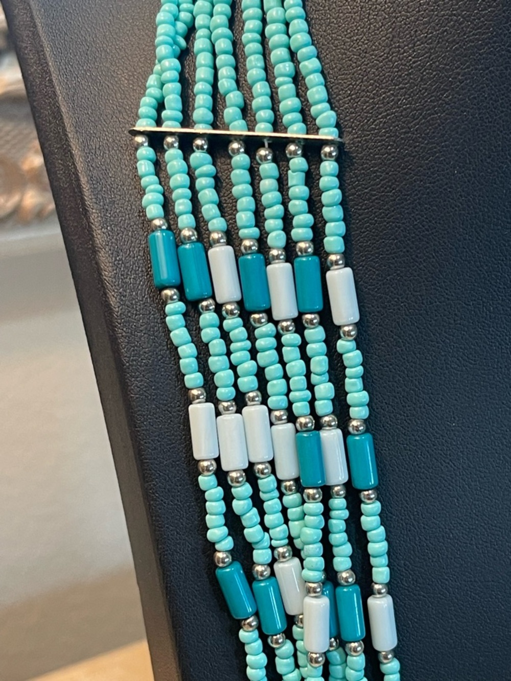 Turquoise Multi-Strand Beaded Necklace - Picture 3 of 10